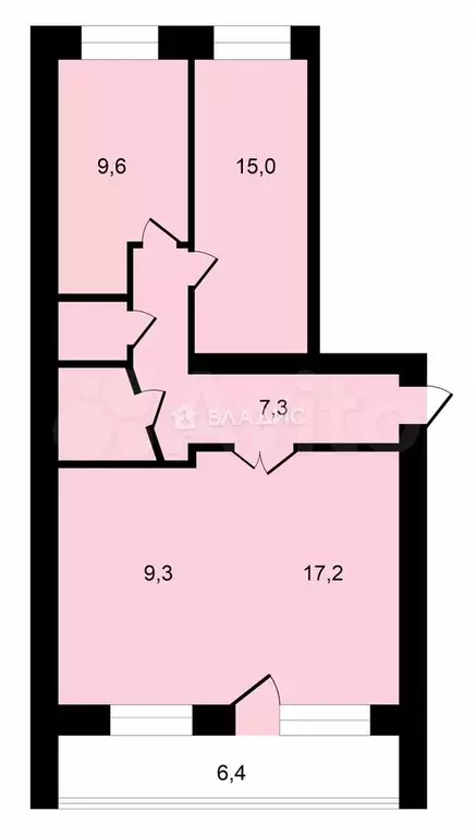 3-к. квартира, 63,5 м, 1/2 эт. - Фото 0