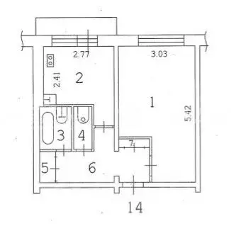 1-к кв. Архангельская область, Северодвинск Первомайская ул., 68 (31.2 ... - Фото 2