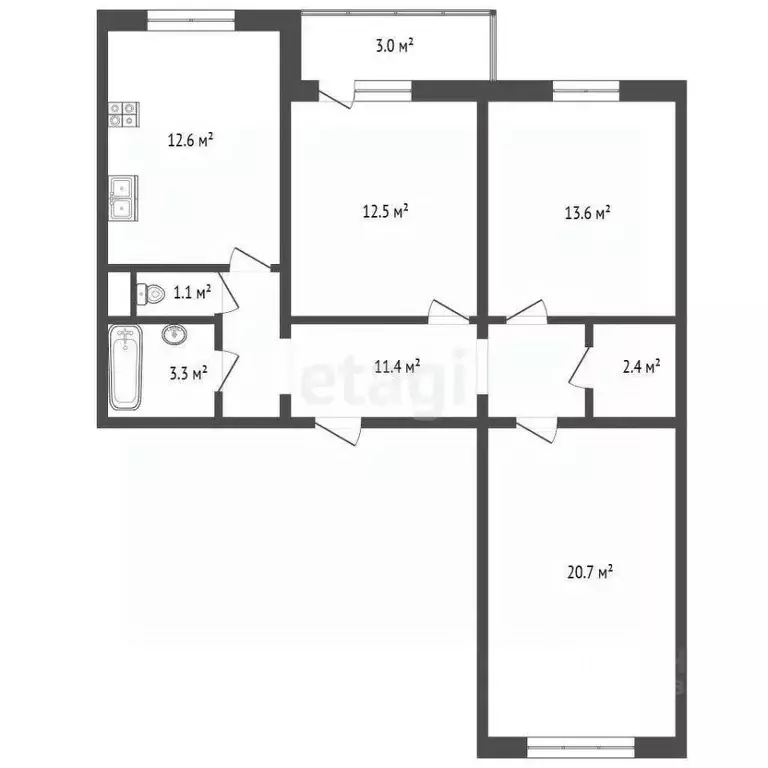 3-к кв. Московская область, Мытищи ул. Белобородова, 4Г (78.4 м) - Фото 2