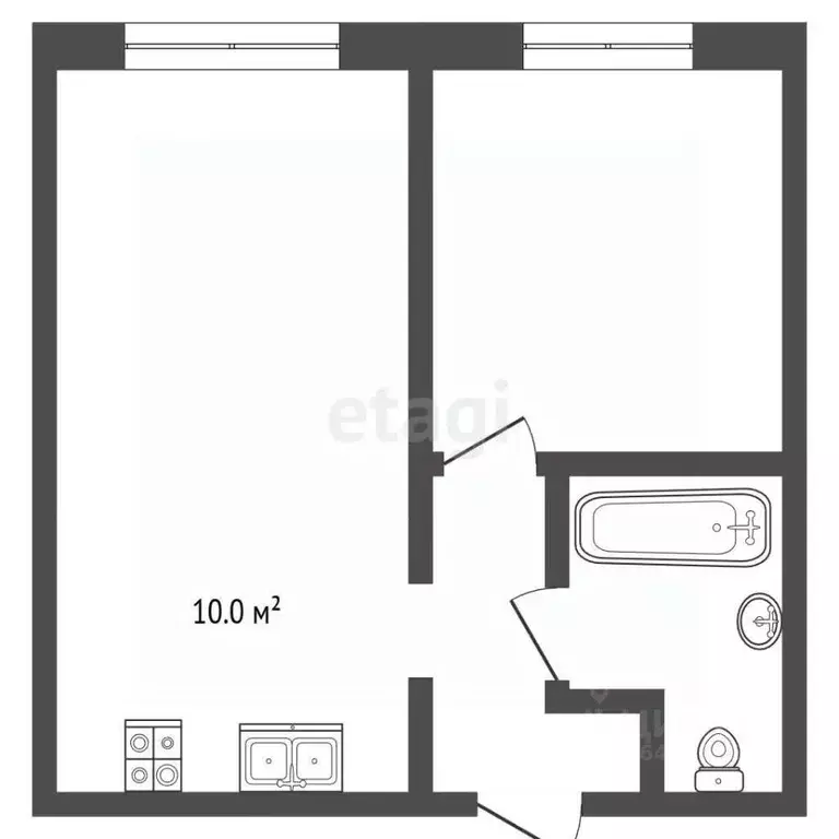 1-к кв. Алтайский край, Барнаул ул. 280-летия Барнаула, 22 (45.2 м) - Фото 2