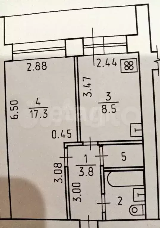 1-к. квартира, 35 м, 4/5 эт. - Фото 0