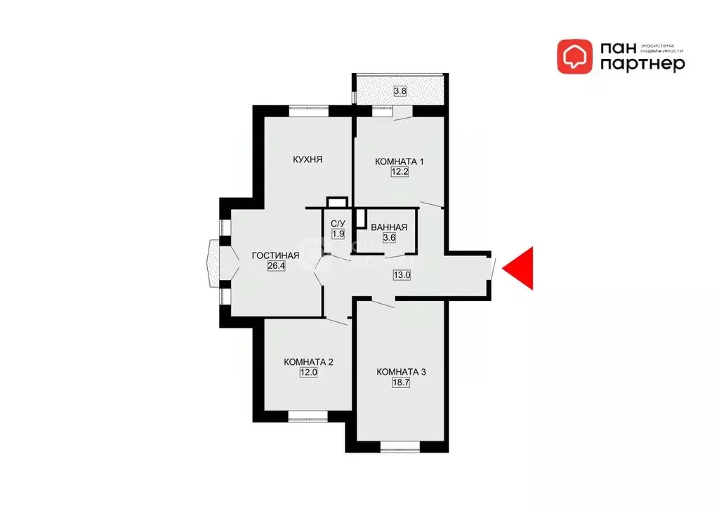 4-к кв. Ленинградская область, Гатчина Орловский бульвар жилой ... - Фото 2