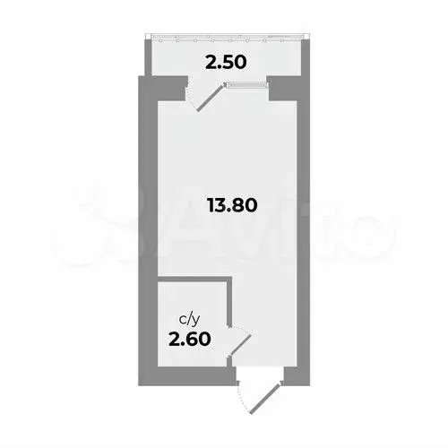 квартира-студия, 16,4 м, 3/5 эт. - Фото 1