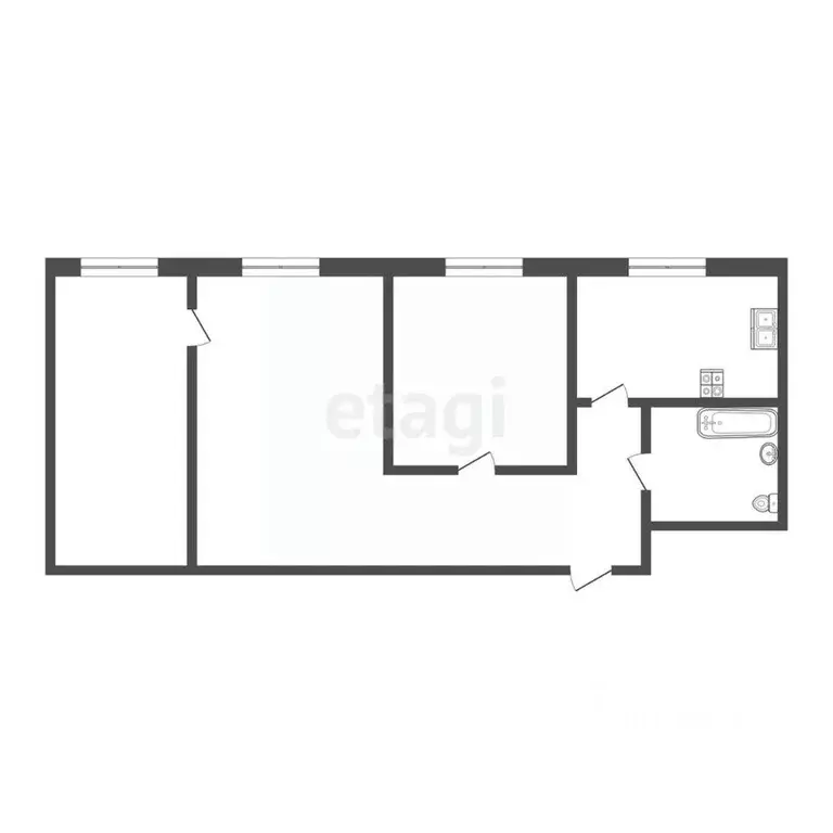 3-к кв. Смоленская область, Духовщина ул. Максима Горького, 8 (57.5 м) - Фото 1