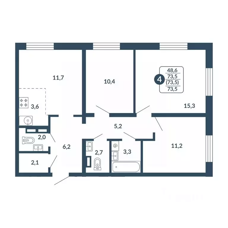 4-к кв. Кировская область, Киров Скандинавия жилой комплекс (73.5 м) - Фото 1