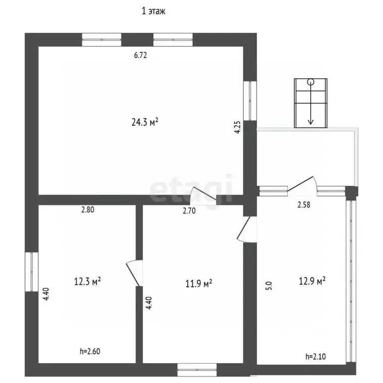Дом в Крым, Бахчисарайский район, Верхореченское с/пос, с. Синапное ... - Фото 2
