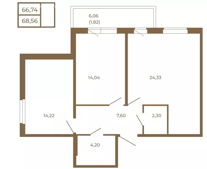 2-комнатная квартира: Сертолово, ЖК Новая История (68.56 м) - Фото 2
