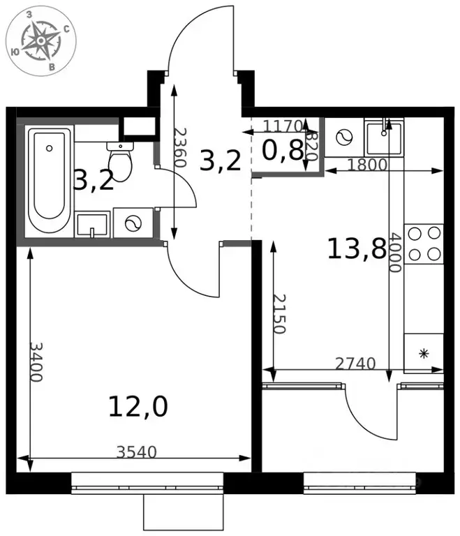 1-к кв. Московская область, Химки Клязьма-Старбеево мкр, Международный ... - Фото 1
