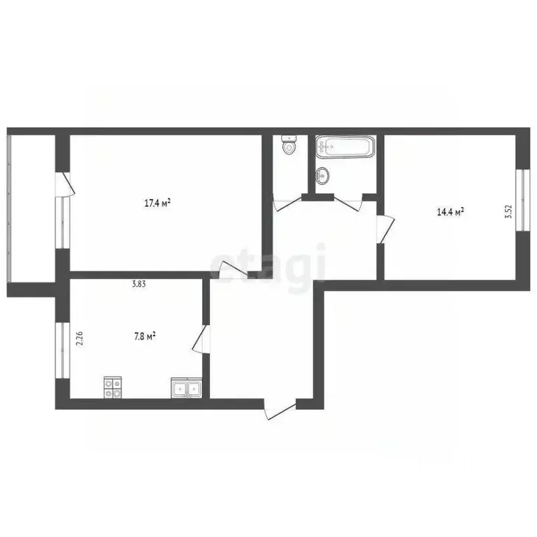 2-к кв. Владимирская область, Муром Карачаровское ш., 26А (51.0 м) - Фото 2