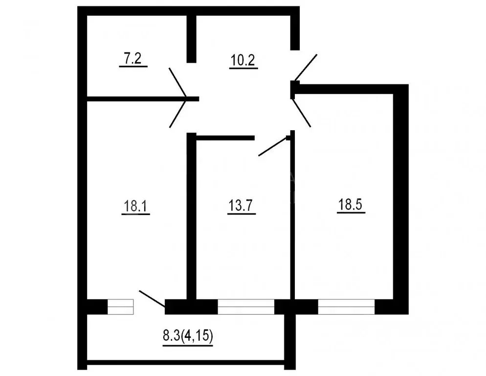 2-к кв. Тюменская область, Тюмень ул. Бирюзова, 6Б (67.8 м) - Фото 1