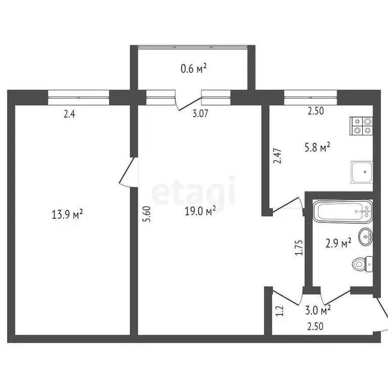 2-комнатная квартира: Саранск, улица Лихачёва, 9 (46 м) - Фото 0