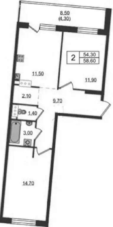 2-комнатная квартира: Дубровка, Невская улица, 2 (54.3 м) - Фото 0