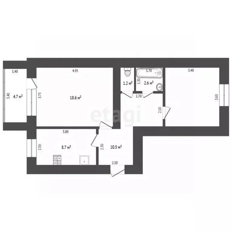 2-к кв. Тамбовская область, Мичуринск ул. Покровского, 64 (53.8 м) - Фото 2