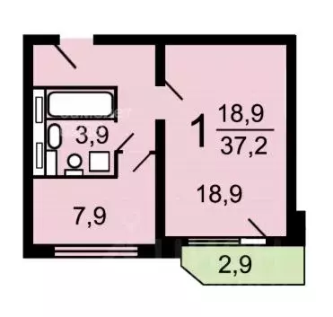 1-к кв. Москва Донецкая ул., 12 (37.2 м) - Фото 2