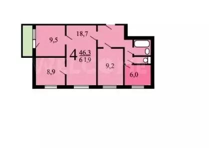 4-комнатная квартира: Москва, Ярославское шоссе, 111к1 (61.9 м) - Фото 1