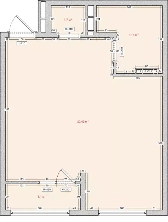 1-к кв. Приморский край, Владивосток ул. Нейбута, 135 (42.3 м) - Фото 0