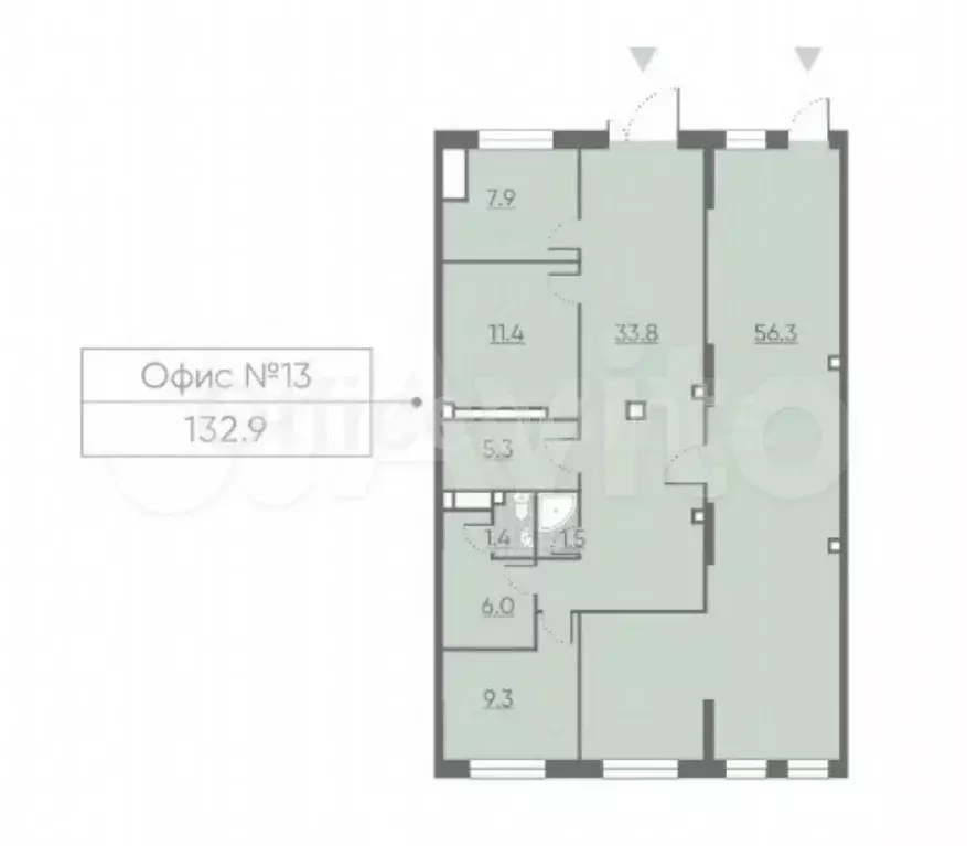 Офис 132.9 кв.м - Фото 0