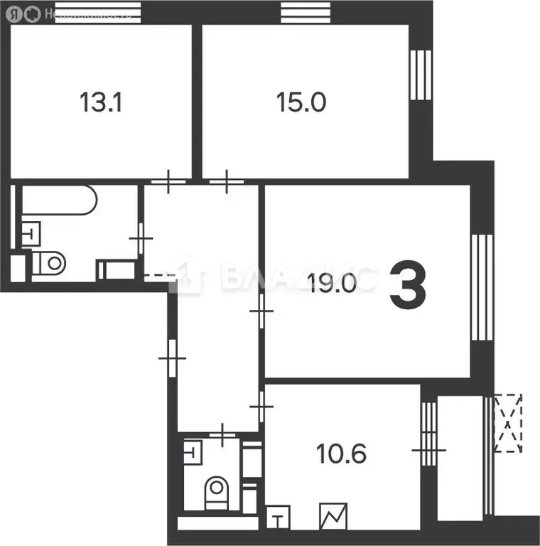 3-комнатная квартира: Москва, 2-я улица Марьиной Рощи, 3 (75.8 м) - Фото 1