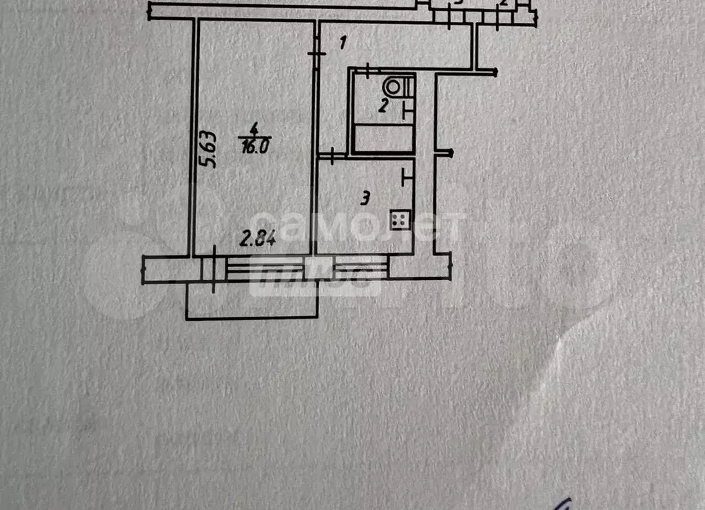 1-к. квартира, 31,2 м, 2/5 эт. - Фото 0