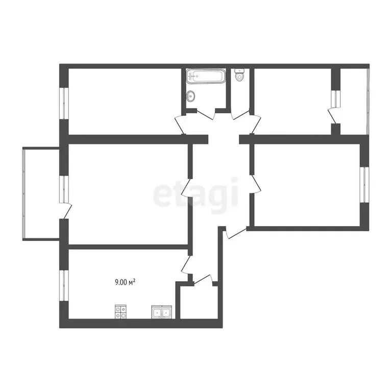 4-комнатная квартира: Тюмень, Полевая улица, 27 (82.4 м) - Фото 0