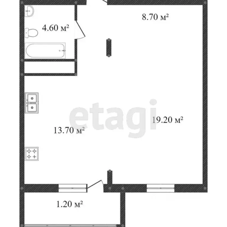 1-к кв. Ханты-Мансийский АО, Сургут Университетская ул., 17 (47.1 м) - Фото 1