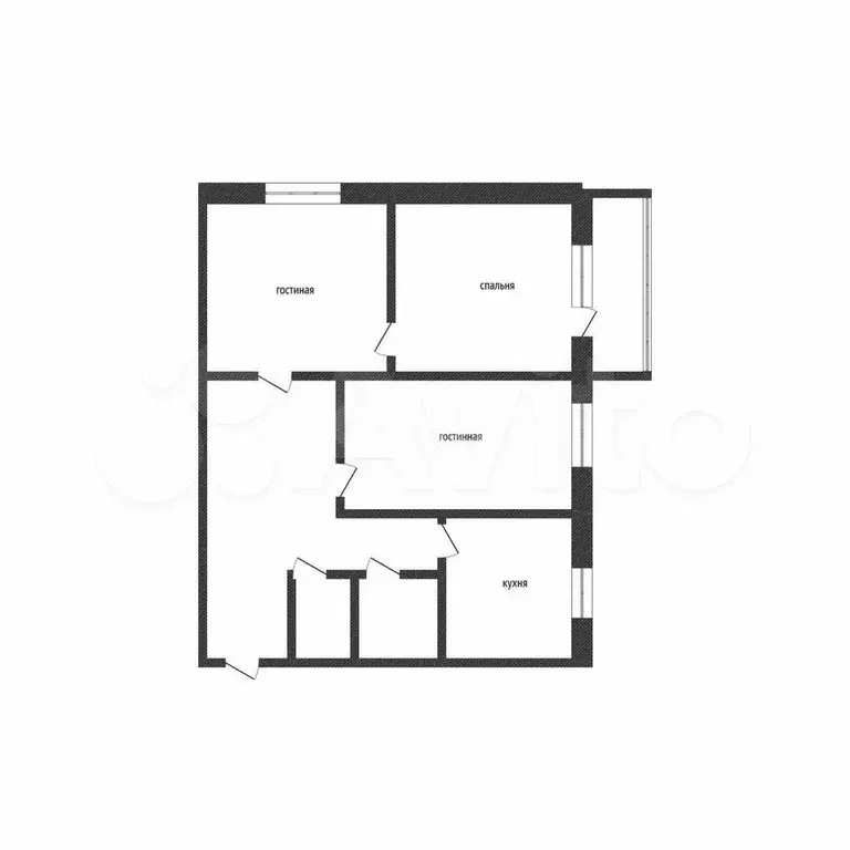 3-к. квартира, 51,4 м, 3/5 эт. - Фото 0