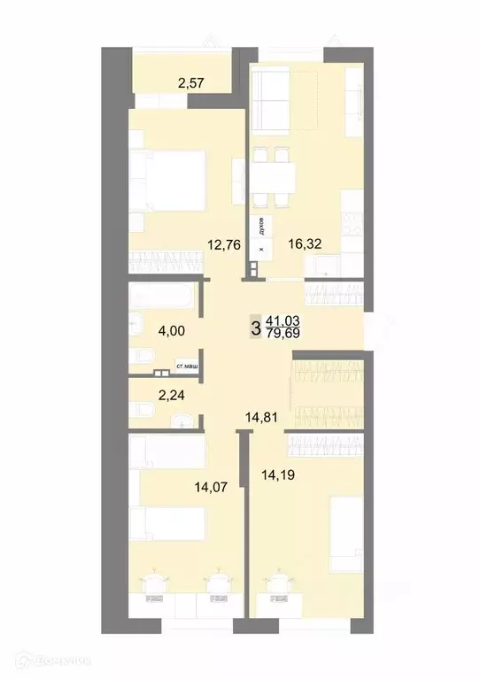 Продаётся 3-к квартира, 80.3 м - Фото 0