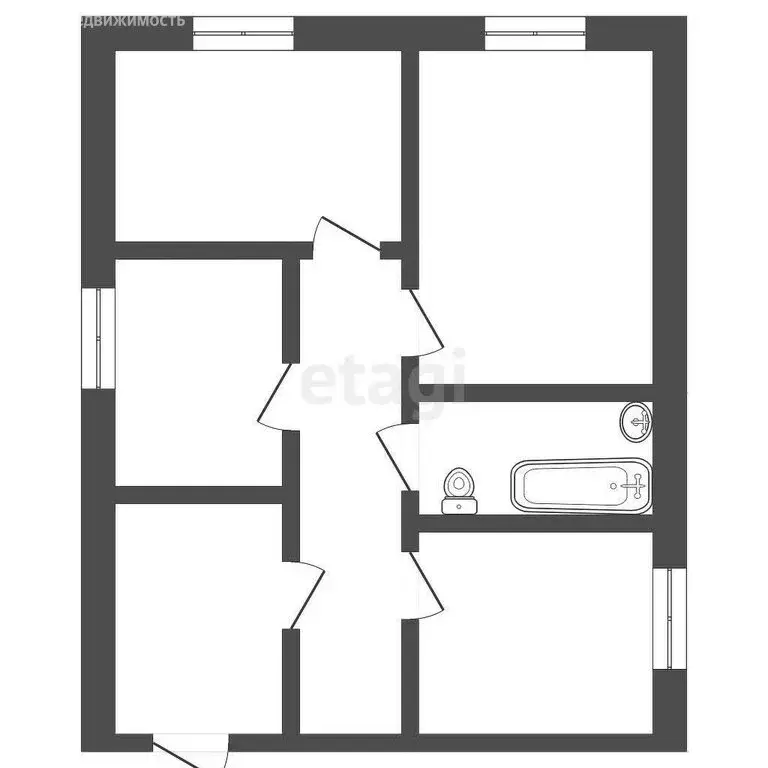 4-комнатная квартира: Каменники, Юбилейная улица, 6 (74 м) - Фото 0