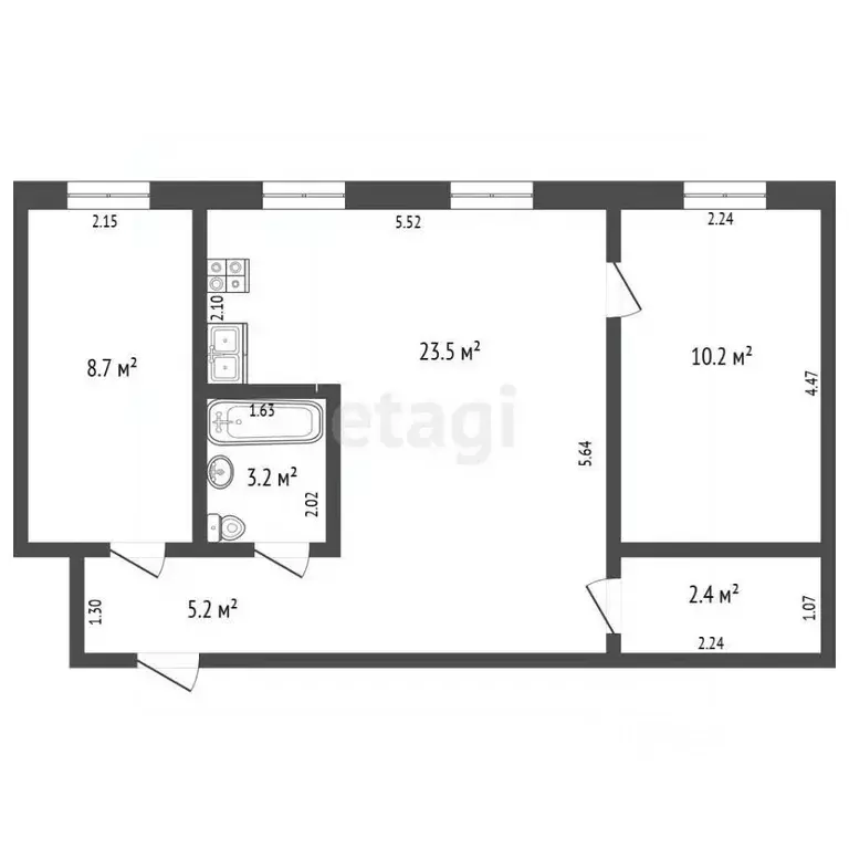 3-к кв. Камчатский край, Елизово ул. Ленина, 12 (53.1 м) - Фото 2