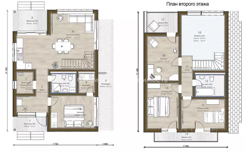 Дом в Московская область, Ленинский городской округ, с. Остров  (210 ... - Фото 2