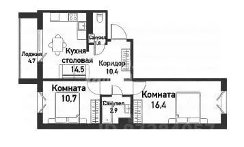 2-к кв. Челябинская область, Челябинский городской округ, пос. ... - Фото 2