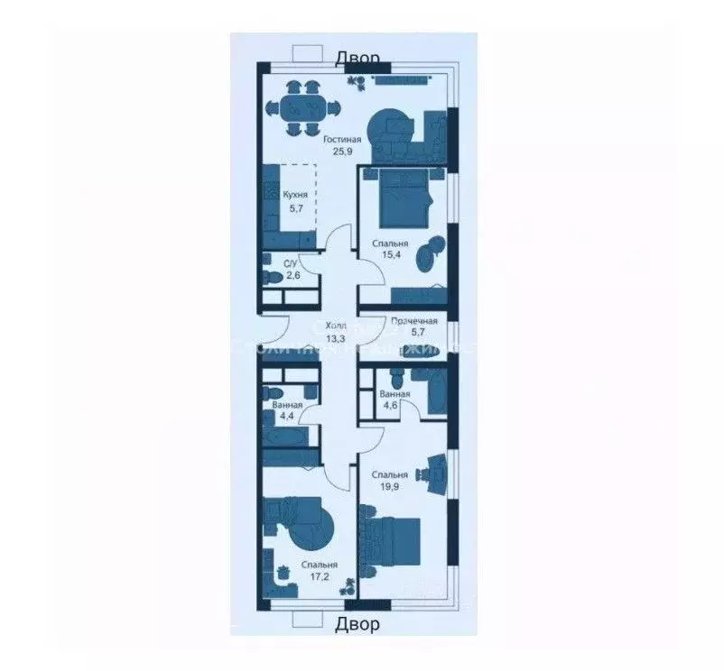 4-к кв. Москва Сколковское ш., 40к3 (114.7 м) - Фото 1