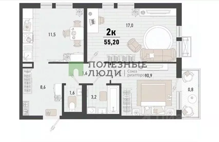 2-к кв. Краснодарский край, Новороссийск ул. Мурата Ахеджака, 4кБ ... - Фото 1