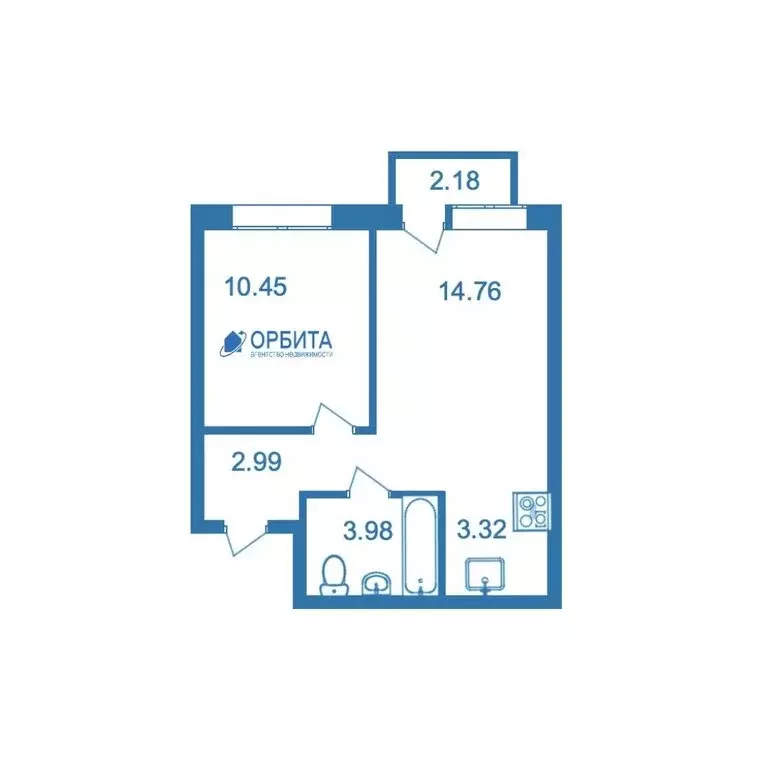 1-комнатная квартира: Тюмень, улица Юрия Рогачева, 9к1 (36.5 м) - Фото 1