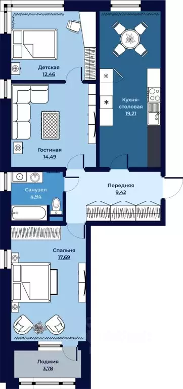 Свободной планировки кв. Камчатский край, Петропавловск-Камчатский ... - Фото 2