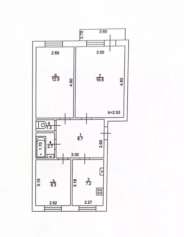 3-к кв. Саратовская область, Вольск ул. Свердлова, 7 (57.9 м) - Фото 1