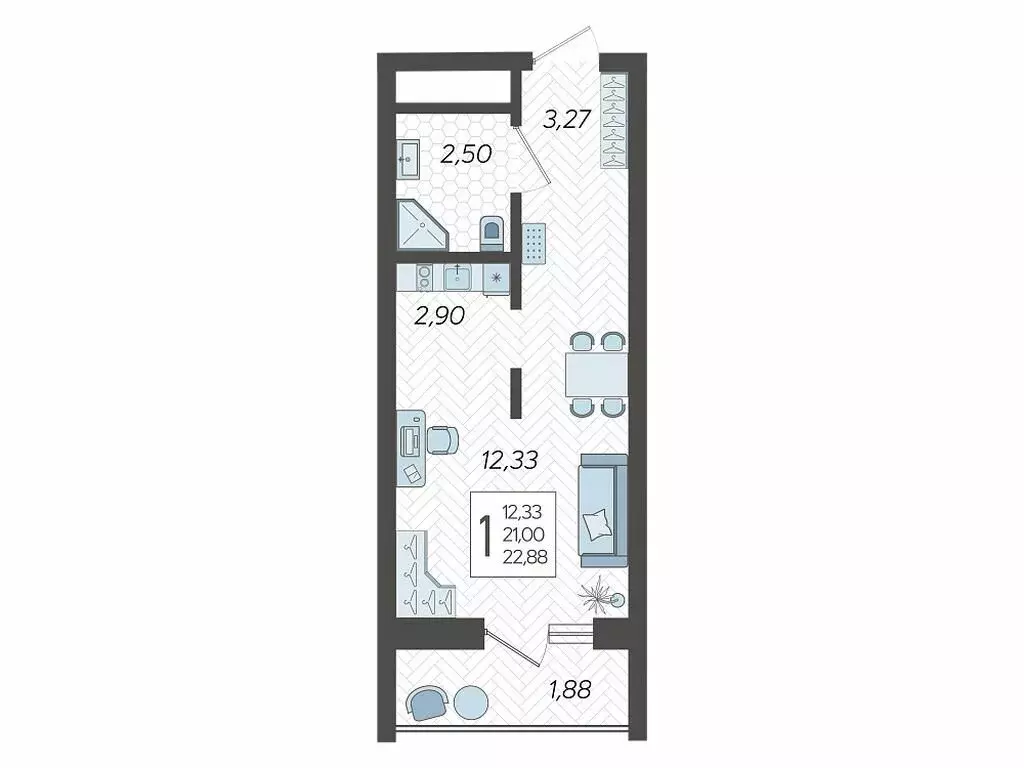 Квартира-студия: Сочи, микрорайон Бытха, Ясногорская улица, 16/2к4 ... - Фото 1