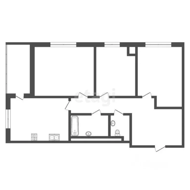 3-к кв. Саха (Якутия), Якутск 203-й мкр, 25 (62.0 м) - Фото 1