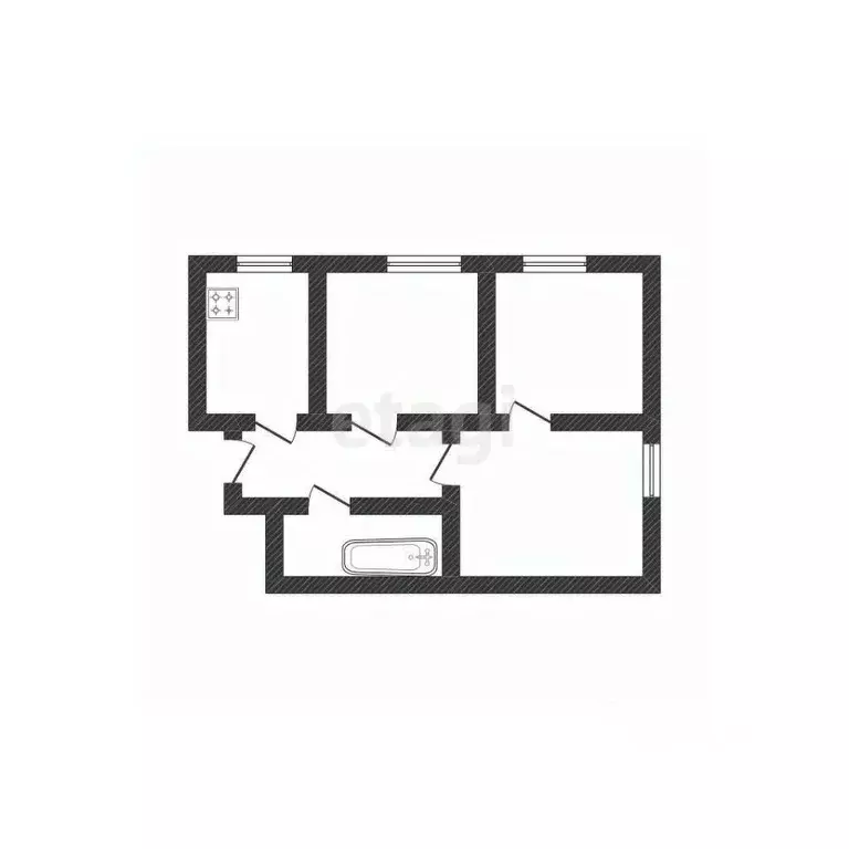 3-к кв. Курская область, Курск ул. Димитрова, 119 (55.0 м) - Фото 1
