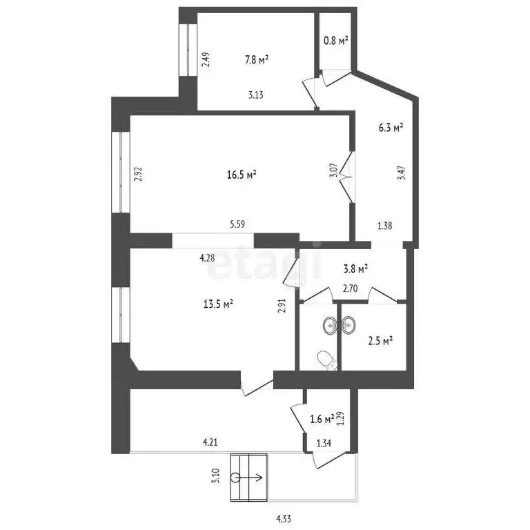 Торговая площадь (52.2 м) - Фото 0