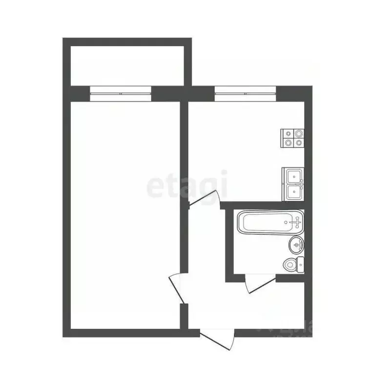 1-к кв. Владимирская область, Ковров Полевая ул., 6 (33.3 м) - Фото 2