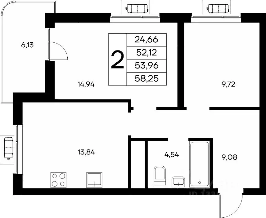 2-к кв. Крым, Судак Новый Судак жилой комплекс (58.25 м) - Фото 1