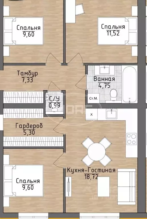 Таунхаус в Калининградская область, Гурьевский муниципальный округ, ... - Фото 2