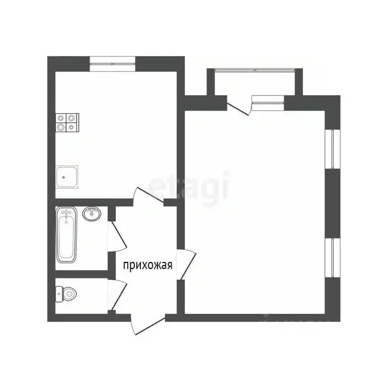 1-к кв. Белгородская область, Белгород ул. Костюкова, 36а (37.5 м) - Фото 1
