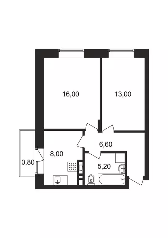 2-комнатная квартира: Ногинск, Юбилейная улица, 14Б (48.8 м) - Фото 0