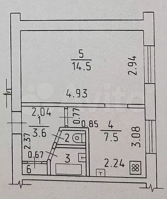 1-к. квартира, 29 м, 1/9 эт. - Фото 0