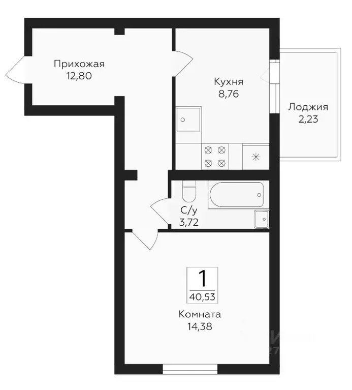 1-к кв. Самарская область, Самара ул. Победы, 14а (40.53 м) - Фото 1
