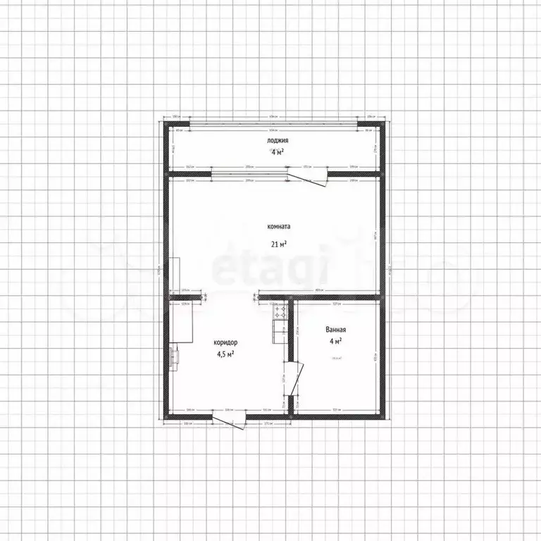 Квартира-студия, 21,5 м, 2/3 эт. - Фото 0