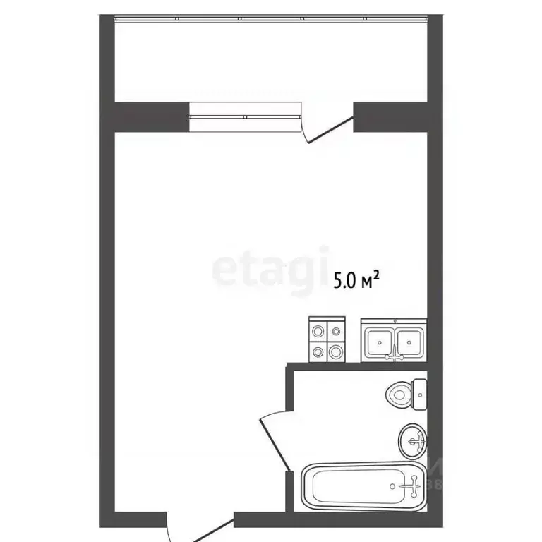 Студия Ростовская область, Ростов-на-Дону Русская ул., 50 (25.0 м) - Фото 2