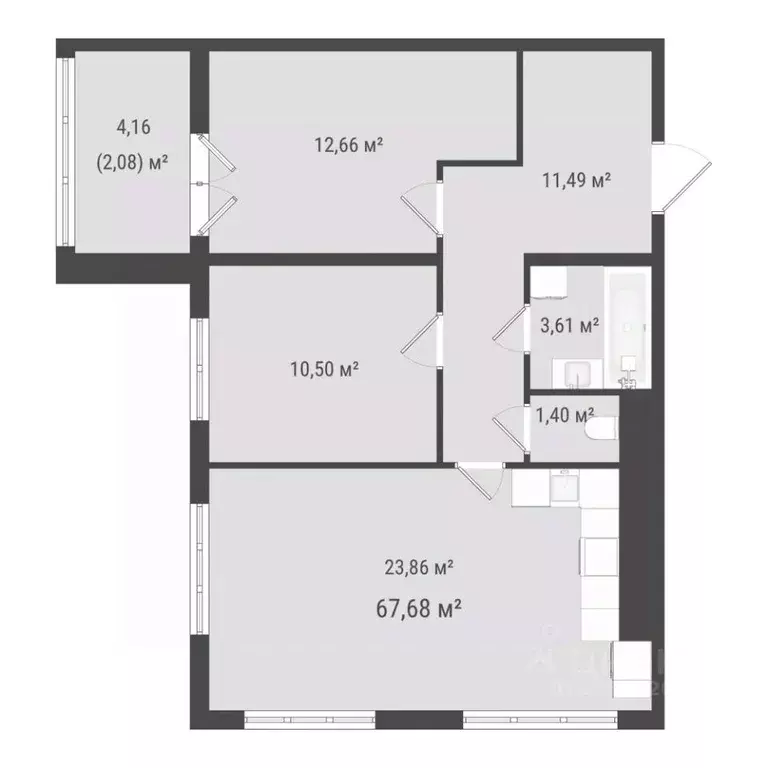2-к кв. Сахалинская область, Южно-Сахалинск ул. Ленина (65.6 м) - Фото 0